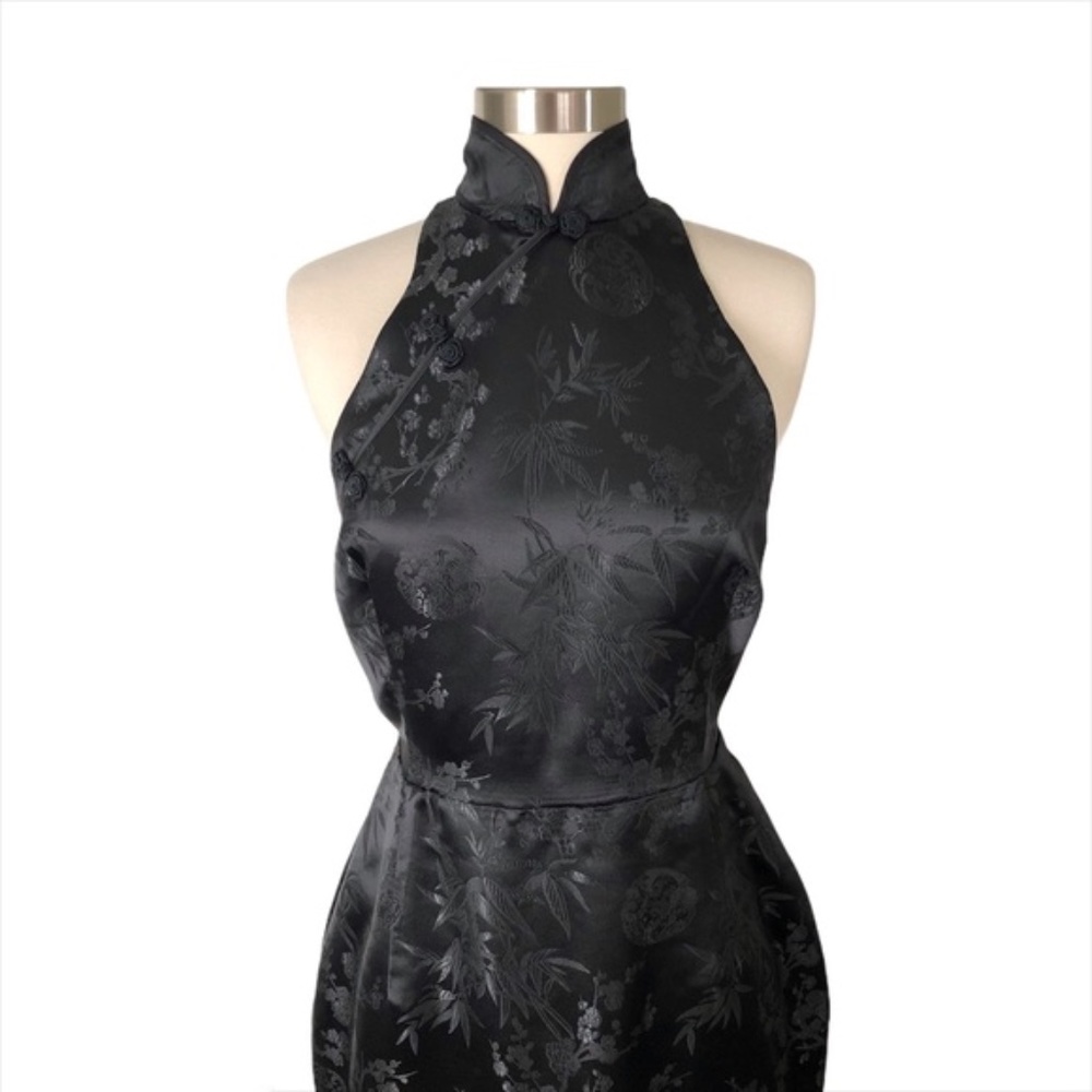 ✨sold✨ sau lee • jill chinese jacquard cheongsam high neck midi pencil dress - Picture 7 of 10
